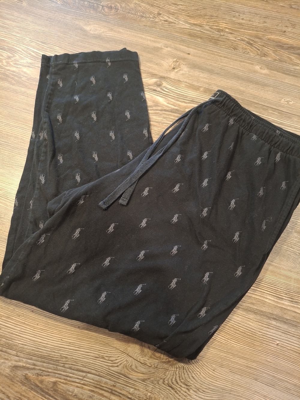 Ralph Lauren Black All-Over Pony Logo Joggers
